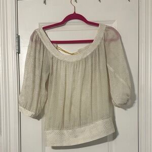 Guess Off-White Blouse with Gold Details